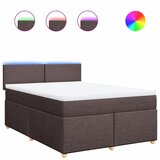 vidaXL Box spring postelja z vzmetnico temno rjav 140x190 cm blago, (21307699) Cene