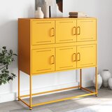 vidaXL Komoda gorčično rumena 100,5x39x107 cm hladno valjano jeklo Cene