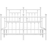 vidaXL Kovinski posteljni okvir z vzglavjem in vznožjem bel 120x200 cm | Shoptok.si