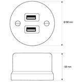  Elhard - Keramička retro utičnica 2xUSB-A crna | Eponuda.com