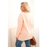 Kesi Plus Size women's blouse with a boat neckline peach | Shoptok.si