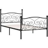 vidaXL Posteljni okvir z letvenim dnom črn kovinski 90x200 cm, (20647205) | Shoptok.si
