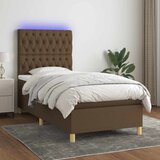  box spring s madracem LED tamnosmeđi 100x200 cm tkanina | shoptok.hr