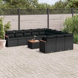  12-dijelni set vrtnih sofa od poliratana s jastucima crni | shoptok.hr