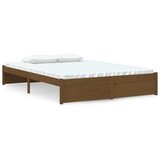 The Living Store Posteljni okvir medeno rjav iz trdnega lesa 140x190 cm - Posteljni Okvir, (21528901) | Shoptok.si