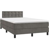 Box spring krevet s madracem tamnosivi 120 x 200 cm baršunasti | shoptok.hr