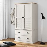 vidaXL Garderobna omara VIGO bela 90x55x176 cm trdna borovina | Shoptok.si
