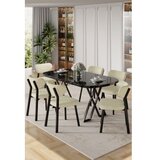 Hanah home Trpezarijski set, 7 dijelova, krem Slike