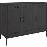  The Living Store Komoda črna 100,5x39x79 cm hladno valjano jeklo - Komoda, (21496132) | Shoptok.si