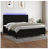  Box spring s madracem LED crni 200x200 cm od tkanine | shoptok.hr