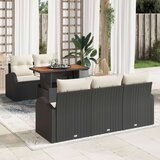  6 dijelni vrtni set za objedovanje s jastucima Crni poli ratan akacija | shoptok.hr