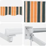 vidaXL Ročna Zložljiva Tenda Zelena in Rumena 350x250 cm, Zamenjava Tkanine za Tendo 3,5x2,5 m Zelena in Rumena | Shoptok.si
