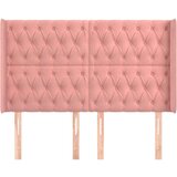  Uzglavlje s ušima ružičasto 163x16x118/128 cm baršunasto | shoptok.hr