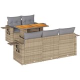  6-dijelni set vrtnih sofa s jastucima bež od poliratana | shoptok.hr