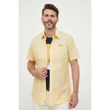 Pepe Jeans Pamučna košulja za muškarce, boja: žuta, regular, s klasičnim ovratnikom