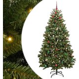 vidaXL Umjetno božićno drvce S LED lampica Zelena 180 cm PVC i metal | shoptok.hr
