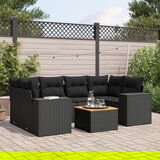 vidaXL 7-dijelni set vrtnih sofa od poliratana s jastucima crni | shoptok.hr