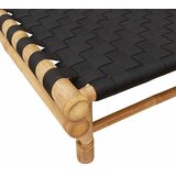  Ležaljka za sunčanje s crnim tkanim trakama 55x200x30 cm bambus | shoptok.hr
