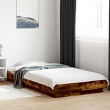 Furnova Posteljni okvir z LED lučkami dimljeni hrast 90x190 cm inž. les, (21938119) Cene