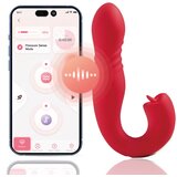 HoneyPlayBox JOI Thrust 2 Pressure Sensing App-Controlled Thrusting G-spot Vibrator & Tongue Clit Licker Red Cijene