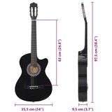  Klasična gitara Western s prorezom i 6 žica crna 38 " | shoptok.hr
