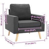  Fotelja od tkanine tamnosiva | shoptok.hr