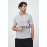 Armani Exchange Polo majica za muškarce, boja: siva, s tiskom