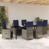  Set vrtnih stolova s jastučićima crni poli-ratan | shoptok.hr