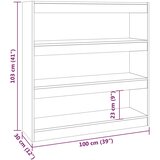 Ormarić za knjige / sobna pregrada boja hrasta 100x30x103 cm | shoptok.hr