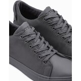 Ombre Casual one-color men's sneakers with combined materials - gray | shoptok.hr
