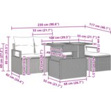 vidaXL 6 dijelni vrtni sofa set s jastučićima siva Poli ratan akacija, 2-sjedna vrtna sofa s jastučićima siva Poli ratan | shoptok.hr