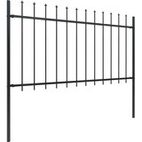  Vrtna ograda s vrhom koplja Čelik 892,5 x 100 cm Crna | shoptok.hr