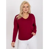 Fashionhunters Burgundy blouse in larger size made of viscose Elisa