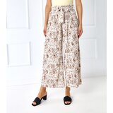 Gemre White-beige women's wide pleated pants Latifa | Shoptok.si