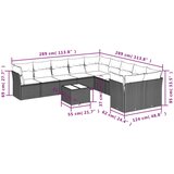 vidaXL 11-dijelni set vrtnih sofa od poliratana s jastucima smeđi | shoptok.hr