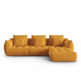 Micadoni Rumena kotna sedežna garnitura iz tkanine bouclé (s kotom po izbiri) Bloom – Home Cene
