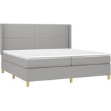  Krevet s oprugama i madracem svjetlosivi 200 x 200cm od tkanine | shoptok.hr