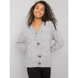 Fashionhunters Women's sweater with buttons - gray
