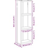  Kupaonski zidni ormarić s policom Crni Hrast 20 x 10 x 60,5 cm | shoptok.hr