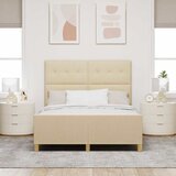  Krevetna konstrukcija s uzglavljem Krema 160 x 200 cm tkanina | shoptok.hr