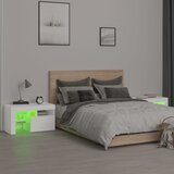  Noćni ormarići 2 kom s LED svjetlima bijeli 70 x 36,5 x 40 cm | shoptok.hr
