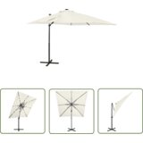  The Living Store Vrtni senčnik z LED lučkami peščen 250 cm - Previsni Senčnik, (21743103) Cene