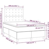  Krevet s oprugama i madracem krem 120 x 200 cm od tkanine | shoptok.hr
