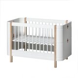Oliver Furniture® otroška posteljica mini+ basic cot 5v1 60x120 white/oak | Shoptok.si