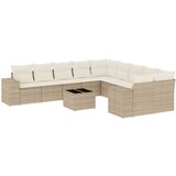 Maison Chic Seti vrtnega pohištva - Vrtna garnitura - Vrtni pohištvo set 11-delna z blazinami bež poli ratan, (21811482) | Shoptok.si