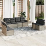 vidaXL 8-dijelni set vrtnih sofa od poliratana s jastucima svjetlosivi Cijene