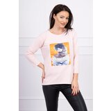 Kesi Blouse with 3D graphics, lace powder pink Cijene