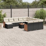  13-dijelni set vrtnih sofa s jastucima poliratan crni | shoptok.hr