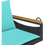  Klupa za ljuljanje s jastucima crna 109x62x40 cm od poliratana | shoptok.hr