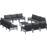 vidaXL Vrtna sedežna garnitura 13 pcs Antracitna Jeklo | Shoptok.si